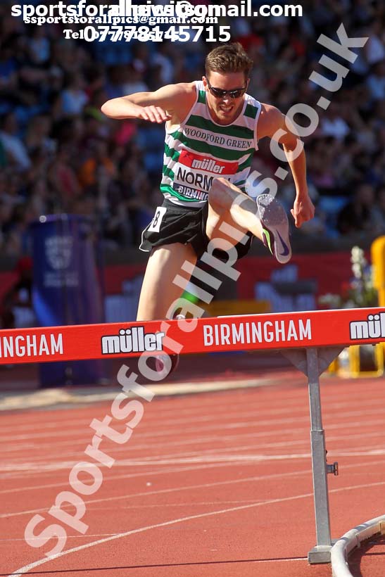 Mens 3000 metres steeplechase, 2019 Muller British Championships, Alexander Stadium, Birmingham. Photo: David T. Hewitson/Sports for All Pics